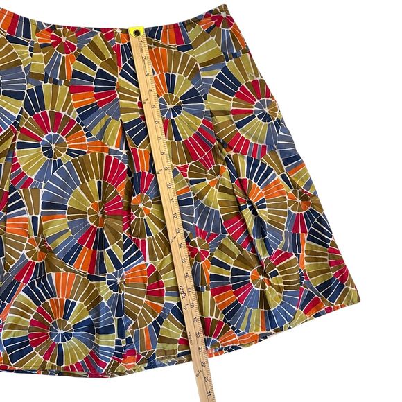Talbots Vintage Petites Geometric Pattern A-Line Cotton Short Skirt Size 14P - Picture 7 of 8